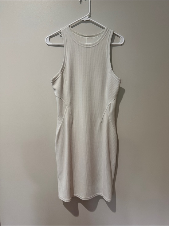 lululemon athletica Dresses & Skirts - Sleeveless Cream Ribbed fitted Dress